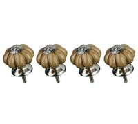 Premier Housewares 2490008 Lot de 4 Poignées de Porte/Tiroir de Meuble Forme de Fleur en Céramique Vert