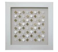 Premier Housewares 2800584 Décoration Murale Cadre Carrés de Mosaïque Blanc