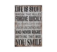 Premier Housewares 2800702 Plaque Murale Motif Life is Short MDF