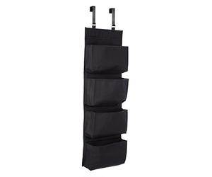 Premier Housewares à 4 étages de Porte à Suspendre Organiseur, Polyester, Noir, 10 x 34 x 90 cm