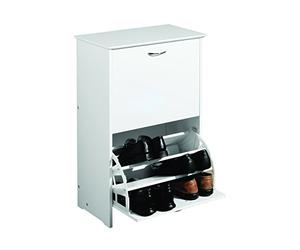 Premier Housewares Armoire à chaussures MDF 2 tiroirs Blanc 82 x 31 x 56 cm