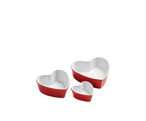 Premier Housewares Assiettes En Grès Rouge En Forme De Cœur Amour- Moule À Gâteaux, Cake, Tartes - Plat À Four