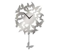 Premier Housewares-Batterie de Cuisine-INOX-Horloge Murale avec Pendule en Forme de Papillons
