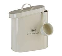 Premier Housewares Boîte de Stockage de Nourriture pour Animaux domestiques avec cuillère Naturel, Métal, crème, 2.8 Litre