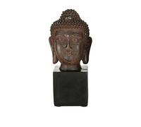 Premier Housewares Buddha Head Bookends Rustic Finish - Set of 2, Black