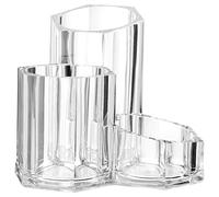 Premier Housewares Cosmétique Organiseur, 3 Compartiments, Clair, PS-polystyrene, 13.4 x 13.4 x 12 cm