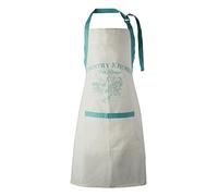 Premier Housewares Country Tablier de Cuisine, Blanc/Bleu Sarcelle