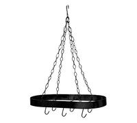 Premier Housewares Crochet Ovale avec Crochets de Plafond Noirs Métal Peinture en Poudre Noir