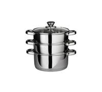 Premier housewares cuiseur vapeur couvercle verre fond encapsulé inox 3 étages 22 cm x 25 cm
