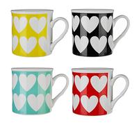 Premier Housewares Cœur Tasses, Multicolore, Lot de 4