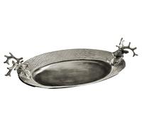 Premier Housewares Deer Plateau de Service, Finition Nickel