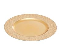 Premier Housewares Dia Assiette de présentation dorée avec bord à motif octogonal/assiettes/assiettes en mélamine/petites assiettes/assiettes dorées/assiettes de service/dimensions : 33 x 2 x 33 cm (l