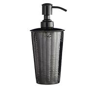 Premier Housewares Effet martelé Nickel Noir Finition Distributeur de Savon Liquide, Bouteille Pompe, Argent, 19 x 9 x 9 cm