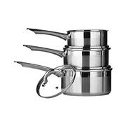 Premier Housewares Ensemble de Casseroles en Acier Inoxydable, Batterie de Cuisine à Induction Deux Tons - Ustensiles de Cuisine 3 Pièces