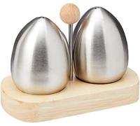 Premier Housewares Ensemble sel et poivre Inox Support en bois d'hévéa