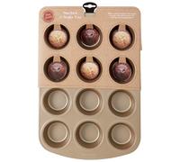 Premier Housewares from Scratch Plateau à Muffins 12 Compartiments Satiné Acier Carbone Champagne 26,5 x 38,3 x 2,8 cm