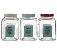 Premier Housewares Grande boîte de Rangement carrée en Verre Transparent 13 x 13 x 18 cm