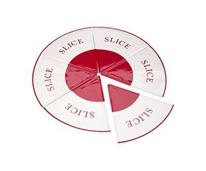 Premier Housewares Hollywood Assiettes à Pizza Slice, Rouge/crème, Lot de 6