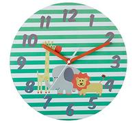 Premier Housewares - Horloge Murale pour Enfants avec Motif de Chouette, Contreplaqué, Green, 25 x 25 x 4 cm