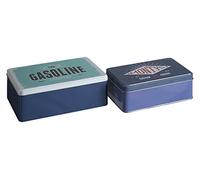 Premier Housewares Hot Rod de Stockage rectangulaire, Lot de 2, Étain, Multi/colorées, 13 x 20 x 7 cm