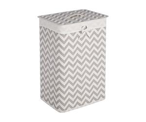Premier Housewares Kankyo Chevron Panier à Linge, Bambou, Gris/Blanc, 30 x 40 x 60 cm