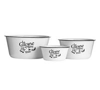 Premier Housewares La Cuisine De Mere Lot de 3 Bols à Mélanger Blanc, Émail, H13 x W28 x D28cm