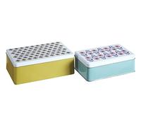 Premier Housewares Lot de 2 boîtes de Rangement rectangulaires Multicolore 13 x 20 x 7 cm