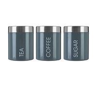 Premier Housewares Lot de 3 Pots à thé café et Sucre Inscription en Anglais « Tea » « Coffee » « Sugar »