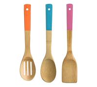 Premier Housewares Lot de 3 ustensiles en Bambou Poignées de Couleur