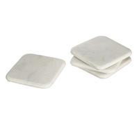 Premier Housewares Lot de 4 Dessous de Verre carrés en marbre Blanc cassé
