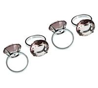 Premier Housewares Lot de 4 Ronds de Serviette en Strass Gris fumé