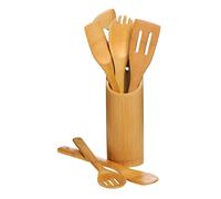 Premier Housewares Lot de 6 ustensiles de Cuisine avec Support en Bambou