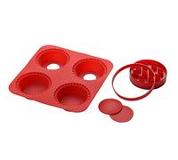 Premier Housewares-Machine à Tarte en Silicone 4 Moules/Emporte-pièces/Rouge