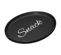 Premier Housewares Mange Ovale Plaque Snack, Noir