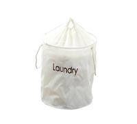 Premier Housewares Panier à linge avec cordon de serrage Nylon Crème