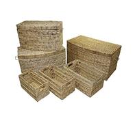 Premier Housewares paniers de Rangement, Lot de 6, Fer, Jacinthe d'eau, Naturel