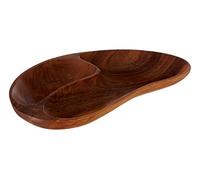 Premier Housewares Plat apéritif 2 compartiments Bois noir d'Haïti 3 x 32 x 20 cm