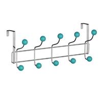 Premier Housewares Portemanteau à Suspendre avec 10 Crochets + Boules Plastique Turquoise/ Portemanteau pour Porte 10 têtes