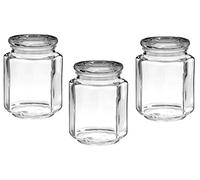 Premier Housewares Pot de Rangement Hexagonal en Verre 780 ML, 11 x 11 x 13 cm