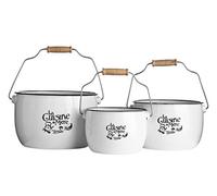 Premier Housewares Pots de Rangement de la Cuisine de Mere - Blanc, Lot de 3