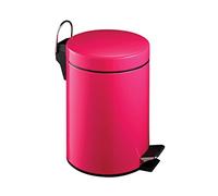 Premier Housewares Poubelle à Pédale de 3 ltr, Bac à Ordures Rose vif , Seau Intérieur en Plastique