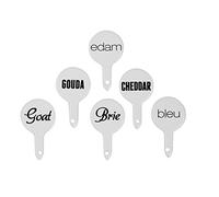 Premier Housewares Pun and Games Marqueurs à Fromage, Grès, Blanc, 1 x 4 x 7 cm