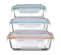 Premier Housewares Récipients en Verre Freska de Multicolores, Lot de 3