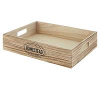 Premier Housewares Rustique Homestead Caisse, Naturel, Bois de Paulownia, contreplaqué