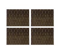 Premier Housewares Sets de Table en Carton PU Noir et doré Taille Unique