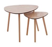 Premier Housewares Tables gigognes, MDF, Bois de pin, placage, Naturel, Taille Unique