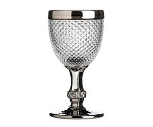 Premier Housewares Verre à vin Clair, cer inition Diamant, Argent, 9 x 9 x 17 cm