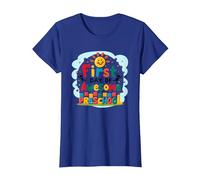 Premier Jour de célébration impressionnante pour la Maternelle T-Shirt, Femme, Bleu Royal, XL