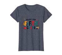 Premier Jour de cinquième année prêt pour l'école étape Importante T-Shirt, Femme, Bleu Chiné, L