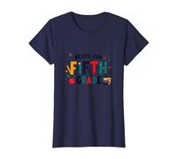 Premier Jour de cinquième année prêt pour l'école étape Importante T-Shirt, Femme, Bleu Marine, XS